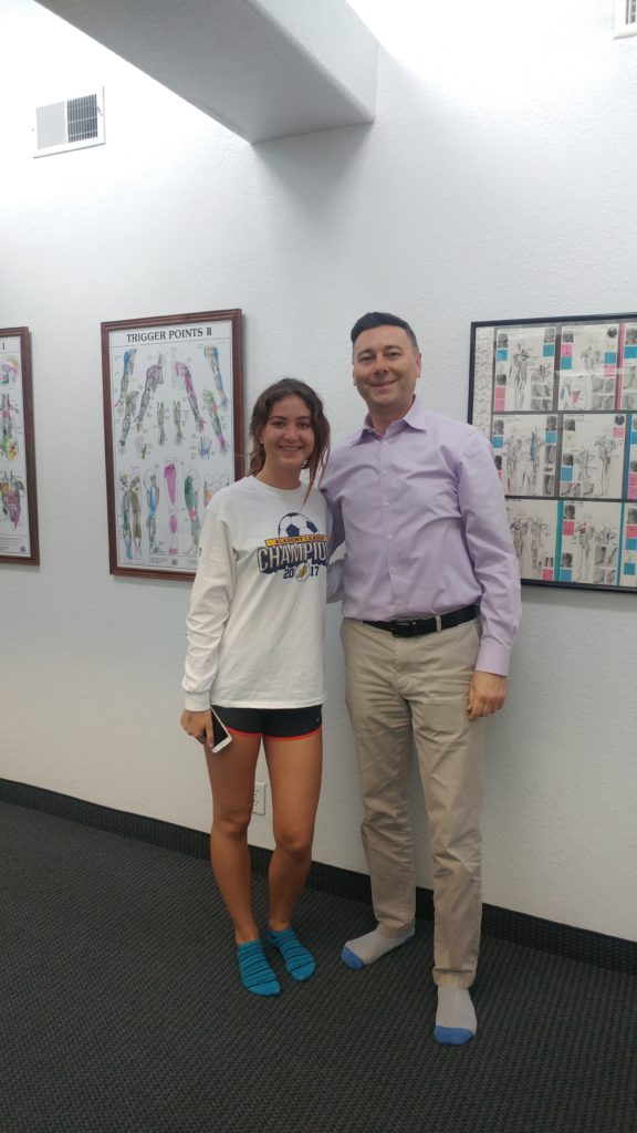 Young star athlete with Dr. Shouka at ChiroActiveTherapy in Tustin